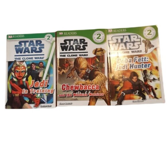 Star Wars The Clone Wars Readers Level 2 Set Of 3 Books Jedi Chewbacca Boba Fett - Picture 3 of 8